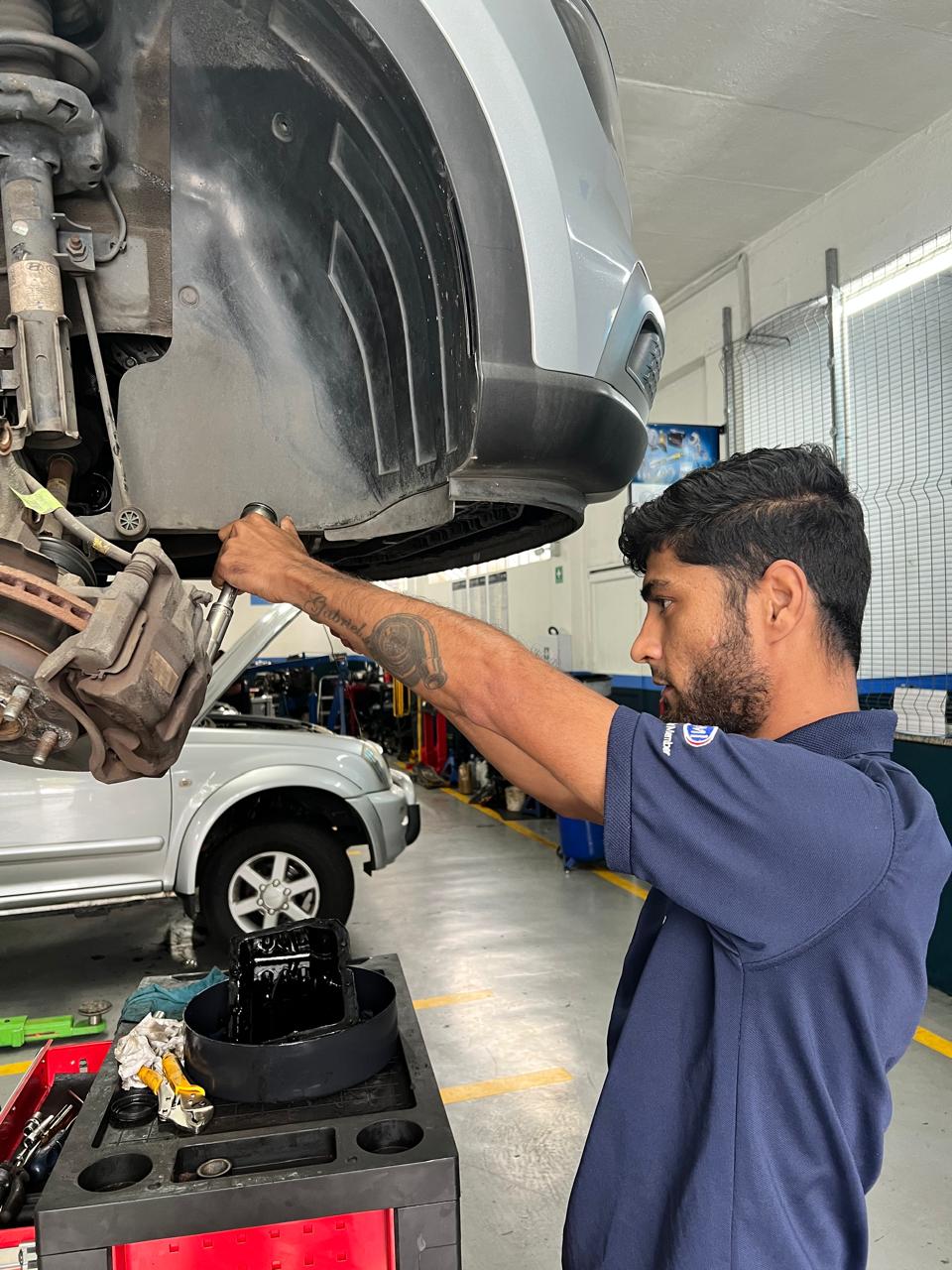 RMS Bosch technician working on a vehicle